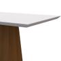 Imagem de Mesa de Jantar Retangular Tampo com Vidro Ester 135 cm Off White Base Imbuia - D'Rossi