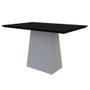Imagem de Mesa de Jantar Retangular Tampo com Vidro Ester 180 cm Preto Base Off White - D'Rossi