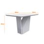 Imagem de Mesa de Jantar Retangular Tampo com Vidro Lita 120 cm Off White Base Imbuia - D'Rossi