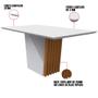 Imagem de Mesa de Jantar Retangular Tampo com Vidro Lita 160 cm Off White Base Ypê - D'Rossi