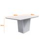 Imagem de Mesa de Jantar Retangular Tampo com Vidro Lita 160 cm Off White Base Ypê - D'Rossi