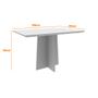 Imagem de Mesa de Jantar Retangular Tampo com Vidro Sabrina 120 cm Off White Base Imbuia - D'Rossi