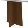 Imagem de Mesa de Jantar Retangular Tampo com Vidro Sabrina 120 cm Off White Base Imbuia - D'Rossi