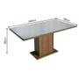 Imagem de Mesa de Jantar Retangular Tampo de Vidro Madesa 5363 - Rustic/Cinza