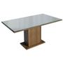 Imagem de Mesa de Jantar Retangular Tampo de Vidro Madesa 5363 - Rustic/Cinza
