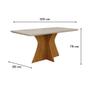 Imagem de Mesa de Jantar Retangular Tampo Off White Base Imbuia 120cm Creta