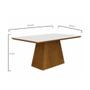 Imagem de Mesa de Jantar Retangular Tampo Off White Base Imbuia 180cm Pampulha