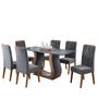 Imagem de Mesa de Jantar Retangular Vitalic com 6 Cadeiras Madeira Maciça Vegas
