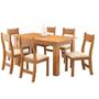 Imagem de Mesa de Jantar Retangular Zinnia Com 6 Cadeiras Brisa Mel/Bege Casa Giulia