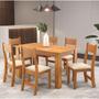 Imagem de Mesa de Jantar Retangular Zinnia Com 6 Cadeiras Brisa Mel/Bege Casa Giulia