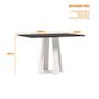 Imagem de Mesa de Jantar Rubi 120x80 cm com Vidro Off White Preto  New Ceval