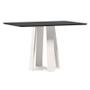 Imagem de Mesa de Jantar Rubi 120x80 cm com Vidro Off White Preto  New Ceval