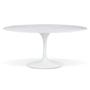 Imagem de Mesa de Jantar Saarinen Oval 160x90 cm Mármore Branco Extra Base Branca