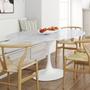Imagem de Mesa de Jantar Saarinen Oval 160x90 cm Mármore Branco Extra Base Branca