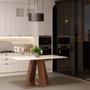 Imagem de Mesa de Jantar Shell 160x90 cm com Tampo de Vidro Off White G55 - Gran Belo