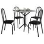 Imagem de Mesa De Jantar Thais 70x70 Cm Com Granito Ocre Itabira Com 4 Cadeiras 050 Preto - Artefamol