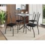 Imagem de Mesa De Jantar Thais 70x70 Cm Com Granito Ocre Itabira Com 4 Cadeiras 063 Preto - Artefamol
