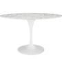 Imagem de Mesa de Jantar Tulipa Saarinen Redonda 80 cm Mármore Carrara Base Branca