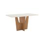 Imagem de Mesa de Jantar Vertice 160 C/ Vidro Nature/Off White - Henn