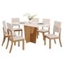 Imagem de Mesa de Jantar Vértice Tampo de MDF com 6 Cadeiras Milla - Móveis Henn