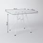 Imagem de Mesa de Jantar Vidro com 4 Cadeiras Brancas Eames Eiffel Quadrada 90cm Base Ferro Branco