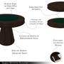 Imagem de Mesa de Jogos Carteado 4 Lugares Bellagio com Gavetas e Tampo Reversível Base Cone com Tecido Capuccino/Verde G42 - Gran Belo