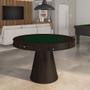 Imagem de Mesa de Jogos Carteado 4 Lugares Bellagio com Gavetas e Tampo Reversível Base Cone com Tecido Capuccino/Verde G42 - Gran Belo