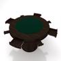 Imagem de Mesa de Jogos Carteado 4 Lugares Bellagio com Gavetas e Tampo Reversível Base Cone com Tecido Capuccino/Verde G42 - Gran Belo
