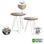 Imagem de Mesa de Lateral Duo Lisboa Ferro Cobre Tampo Amêndoa