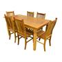 Imagem de Mesa de Madeira de Demolição 1,60x 0,80 com 6 Cadeiras Anatômica Sudeste Rustico