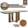 Imagem de Mesa de Madeira Lottus 160cm com Vidro Cinamomo/Off White - Lj Móveis