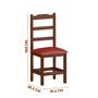 Imagem de Mesa De Madeira Maciça Com 6 Cadeiras Estofadas Castanho Vermelho Clegane Shop Jm