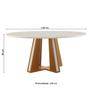 Imagem de Mesa de Madeira Madri Redonda 135cm com Vidro Cinamomo/Off White 14933 - Lj Móveis