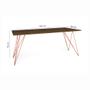 Imagem de Mesa de Madeira Trama Base Cobre com Tampo Amêndoa 140 X 80 - New Green