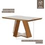 Imagem de Mesa de Madeira Viena 160cm com Vidro Cinamomo/Off White - Lj Móveis