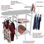 Imagem de Mesa de passar roupas passadeira tábua multiuso com cabideiro porta calça e suporte para ferro