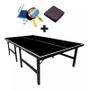 Imagem de MESA DE PING PONG OFICIAL COR PRETA OFICIAL MDP 15mm KLOPF 1010 + KIT Completo Klopf 5030 + Capa