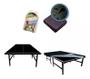 Imagem de MESA DE PING PONG OFICIAL COR PRETA OFICIAL MDP 15mm KLOPF 1010 + KIT Completo Klopf 5030 + Capa