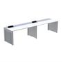 Imagem de Mesa de Plataforma Simples para 2 Pessoas Corporativa 150x792/2p Pscpp150/792/2p Branco/Cinza