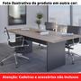 Imagem de Mesa de Reunião com Caixa de Tomada Retangular 200x90 cm Pé Painel PE40 em MDP Cor Walnut Base Preta