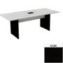 Imagem de Mesa de Reunião com Caixa de Tomada Retangular 260 x 120 cm Pé Painel PE25 MDP Cor Preta Base Preta