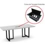 Imagem de Mesa de Reunião com Caixa de Tomada Retangular 260 x 120 cm Pé Tubular PE25 MDP Preta Base Preta