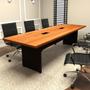 Imagem de Mesa de Reunião Escritório 2,50m Freijó com Preto 100% MDF
