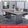 Imagem de Mesa de Reunião Retangular 200 x 90 cm Pé Painel PE40 em MDP Cor Noce Naturalle Base Preta 