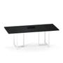 Imagem de Mesa de Reunião Retangular com Power Box Tubular P25 Pandin 2,0 M Preto e Branco