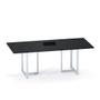 Imagem de Mesa de Reunião Retangular com Power Box Tubular P25 Pandin 2,0 M Preto e Cinza