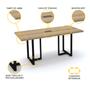 Imagem de Mesa de reunião retangular powerbox pandin pe40tub - naturalle