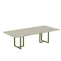 Imagem de Mesa de Reunião Retangular Tubular P25 Pandin 2,0 M Casablanca e Verde
