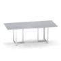 Imagem de Mesa de Reunião Retangular Tubular P25 Pandin 2,0 M Cinza e Branco