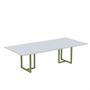 Imagem de Mesa de Reunião Retangular Tubular P25 Pandin 2,0 M Cinza e Verde